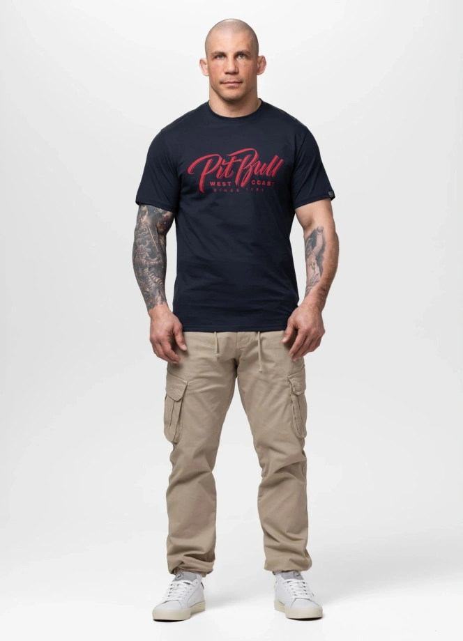 Koszulka męska T-Shirt Pit Bull Pitbull El Jeffe granatowa