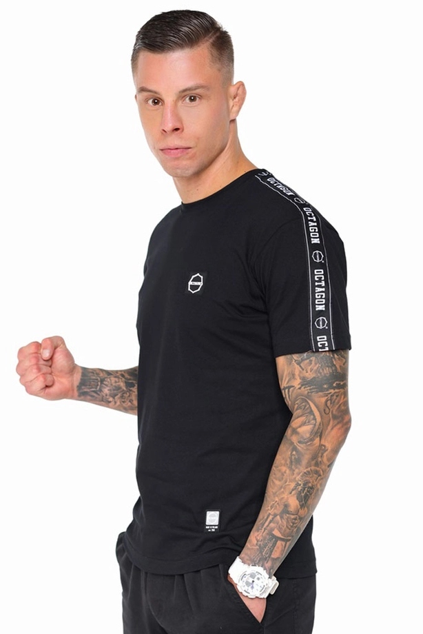 Koszulka męska T-shirt Octagon Stripe czarno/biała