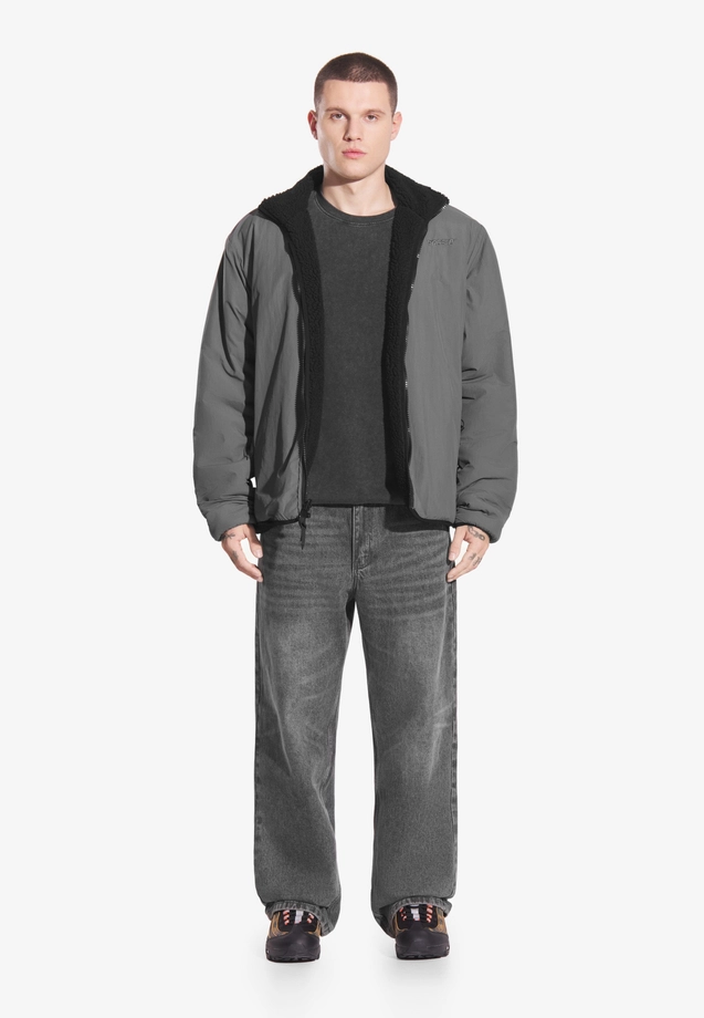 Kurtka męska dwustronna Prosto Sherpa Reverse szara/czarna