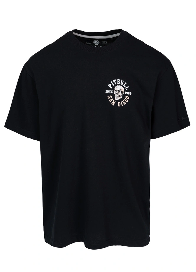 Koszulka męska T-Shirt oversize Pitbull Skull Logo Loose Fit czarna