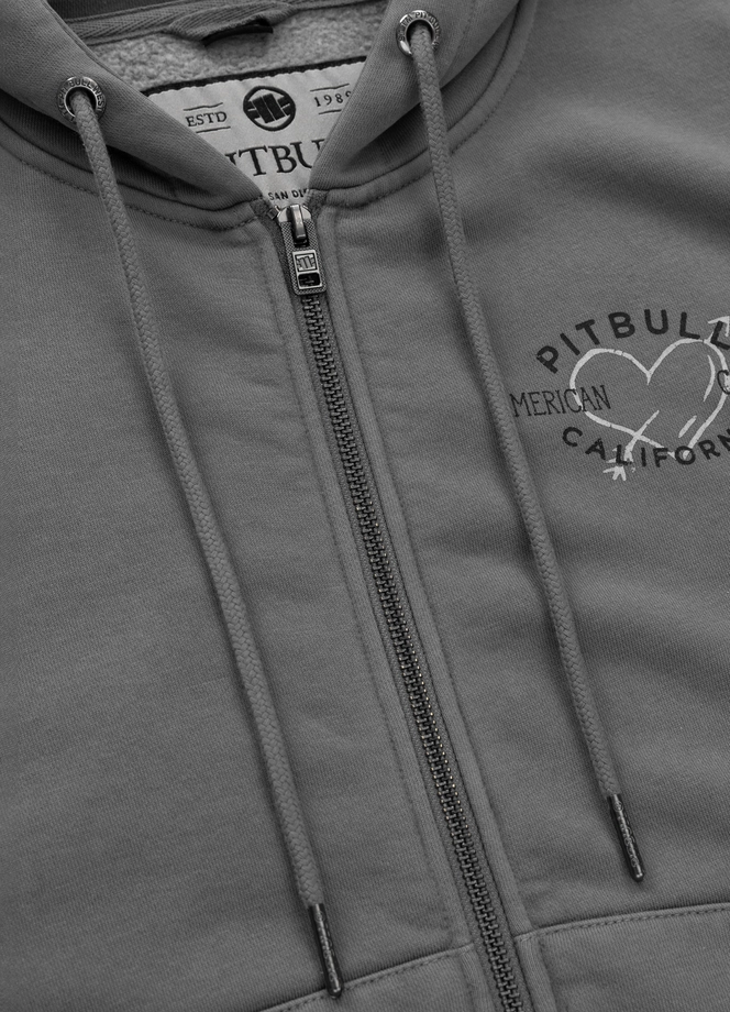 Bluza damska z kapturem Pitbull Manzanita Heart ZIP Washed szara