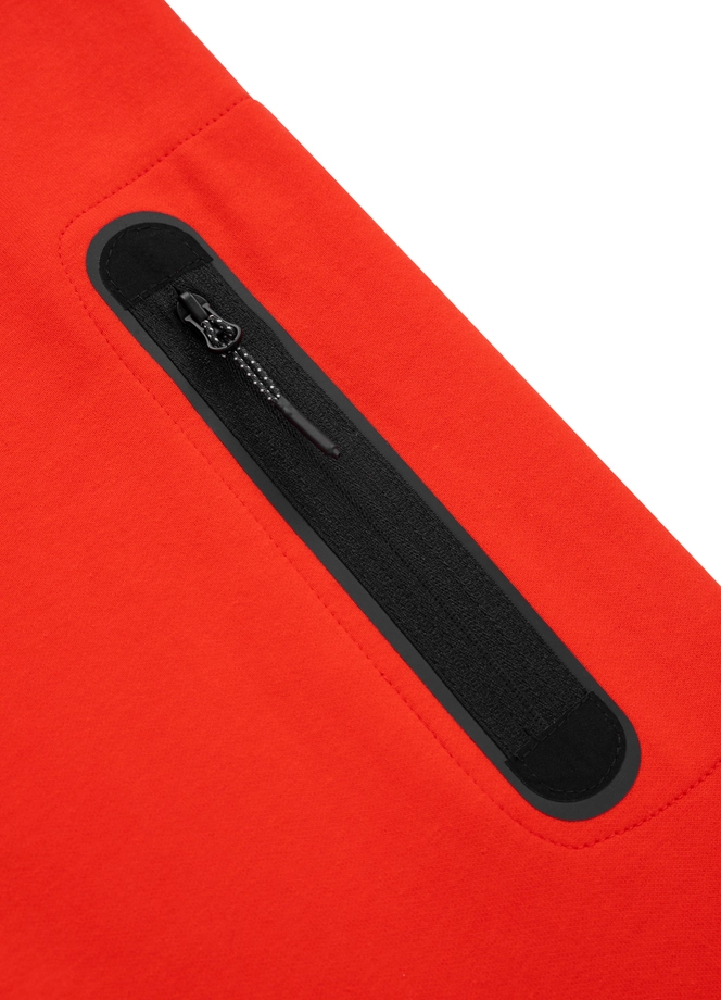 Bluza męska z kapturem Pitbull Pit Bull Hermes 24 ZIP hooded czerwona