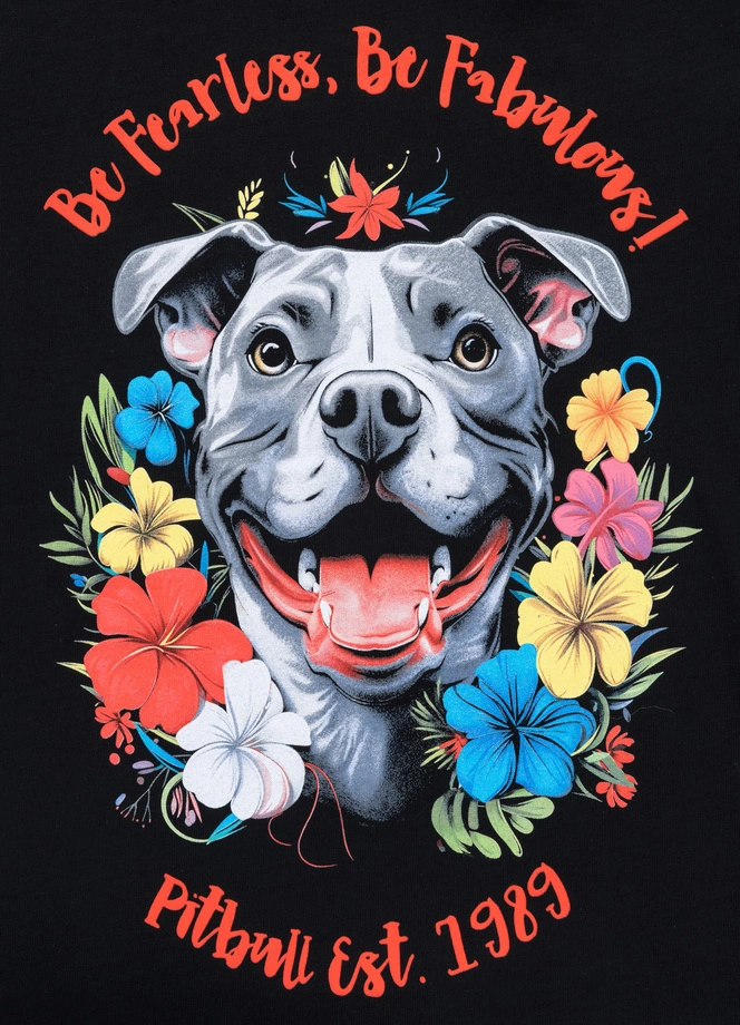 Koszulka damska T-shirt Pit Bull Happy-Pit 2 czarna