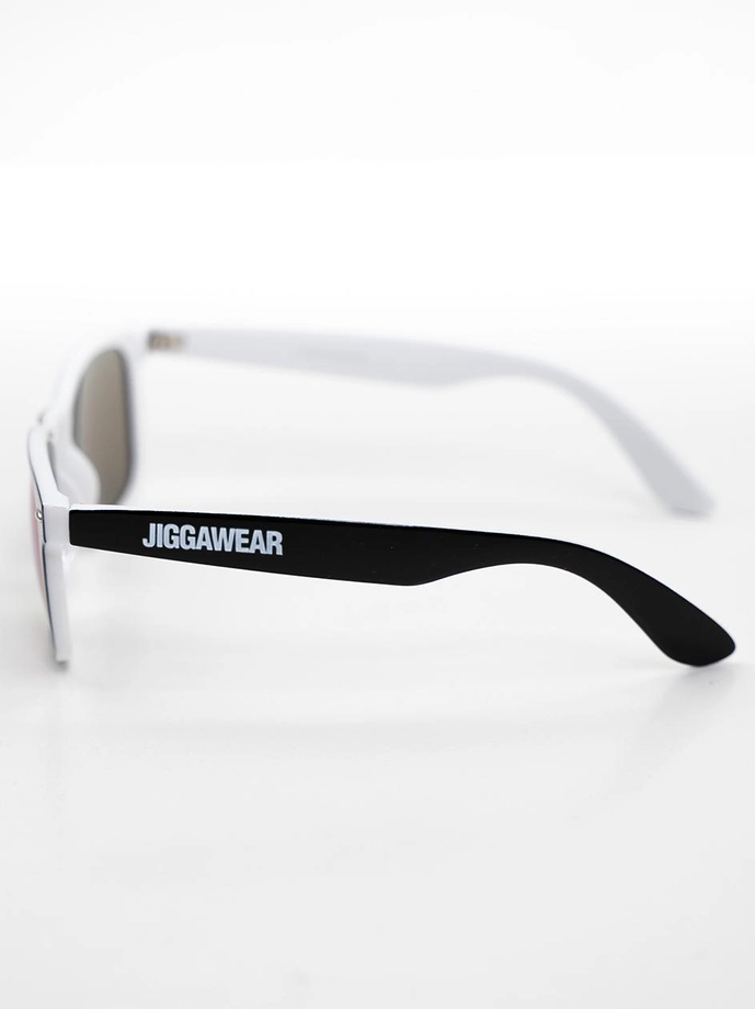 Okulary przeciwsłoneczne Jigga Wear Name Contrast Wayfarer czarno/biało/niebieskie