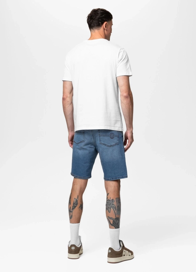 Spodenki szorty jeans męskie Pitbull Classic Wash Hornblend niebieskie