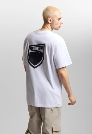 Koszulka męska t-shirt oversize Prosto Splash Shield biała