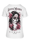 Koszulka damska T-shirt Pit Bull Santa Muerte Rose biała