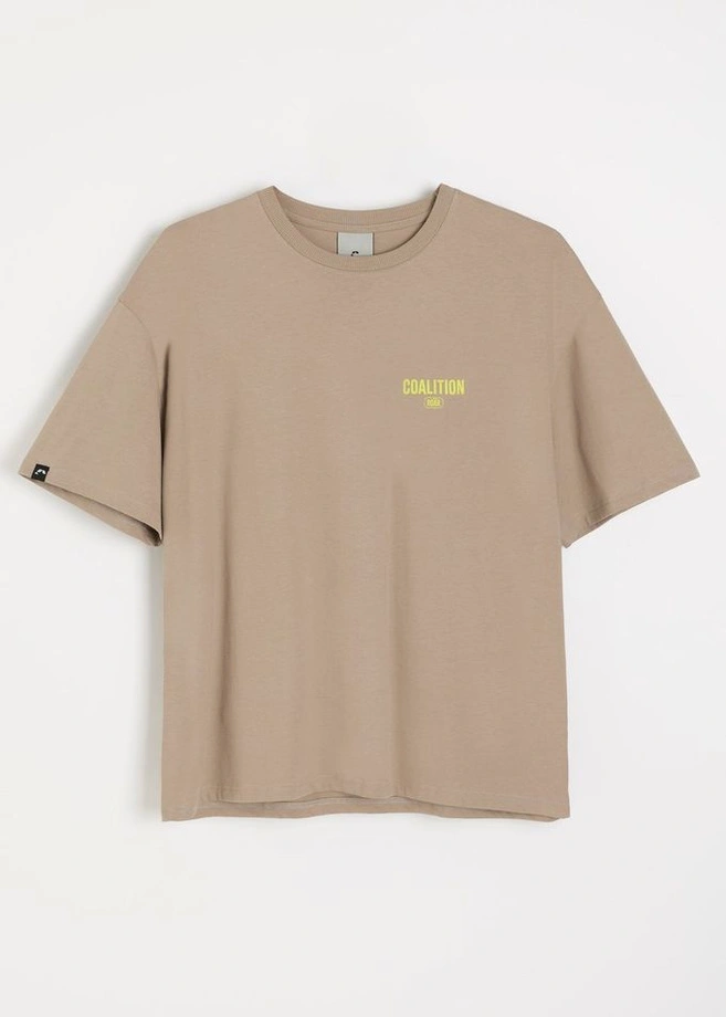 Koszulka męska t-shirt Coalition CLTN T Neon beżowa