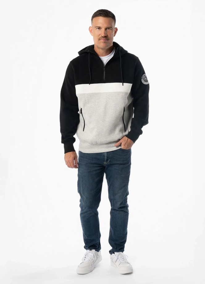 Bluza męska z kapturem Pit Bull Gibson czarno/szara