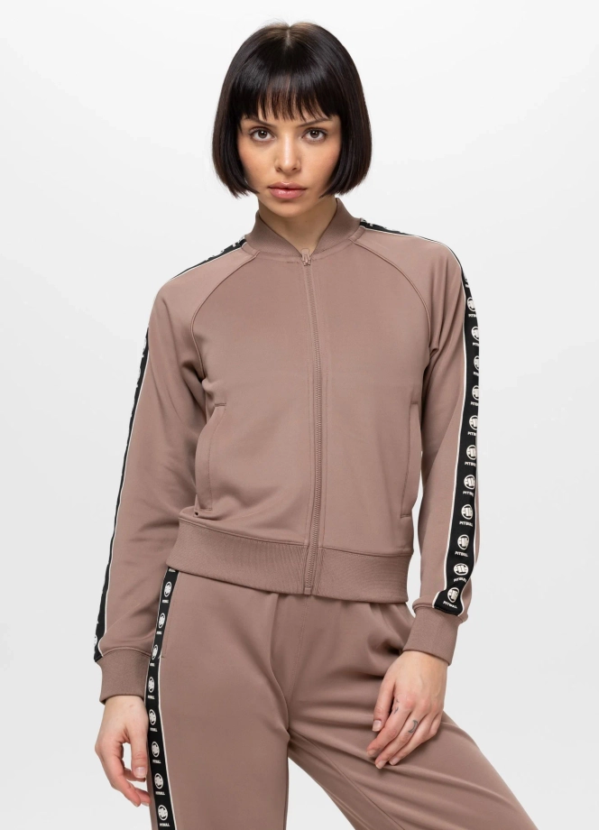 Komplet dresowy damski Pitbull Verona Wide Leg brązowy