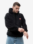 Bluza męska z kapturem Sherpa oversize Jigga Wear Teddy Simple Crown czarna
