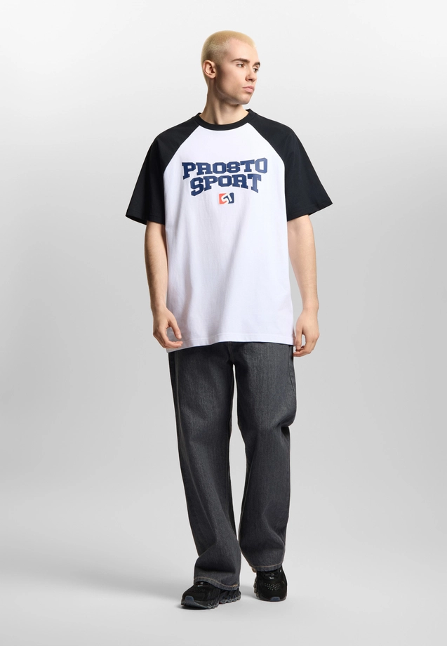 Koszulka męska t-shirt oversize Prosto Harvard biała