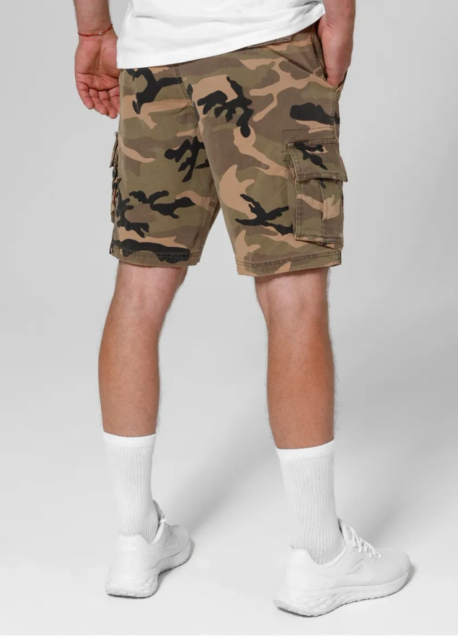 Spodenki szorty męskie bojówki Pitbull Pit Bull Cargo Jackal woodland camo