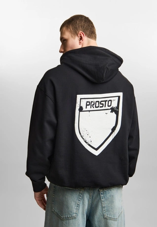 Bluza męska z kapturem oversize Prosto Splash Shield Mini czarna
