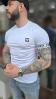 Koszulka męska t-shirt FURIA Małe Logo Muscle Fit biała
