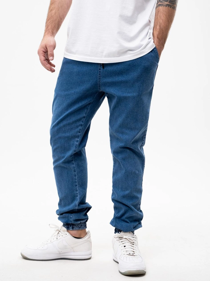 Spodnie Jeans Jogger męskie Jigga Wear Crown Pool Blue jasne niebieskie