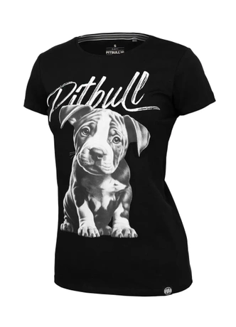 Koszulka t-shirt damski Pitbull Pit Bull Puppy czarna