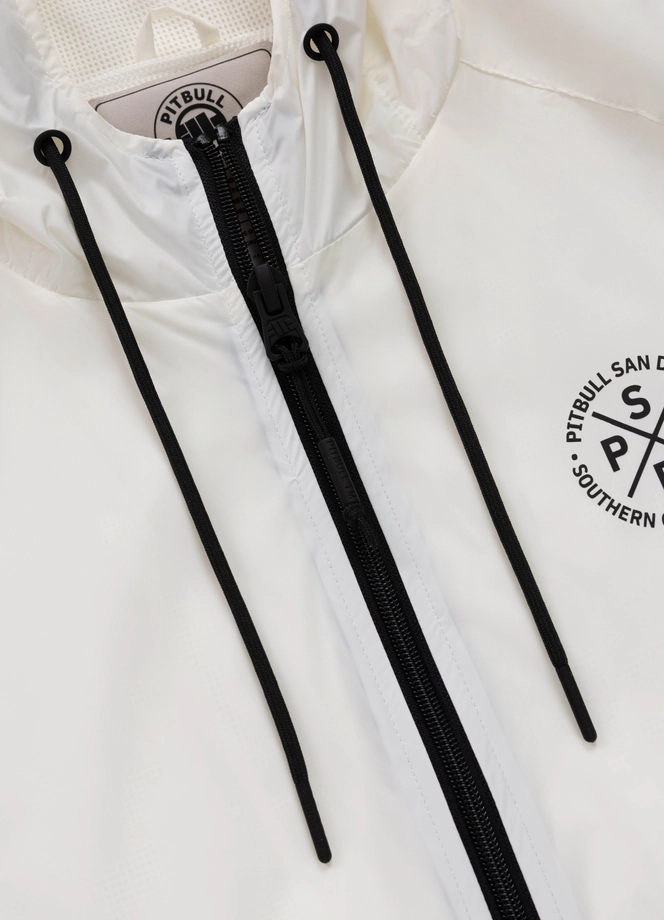 Kurtka męska wiosenna przejściowa Pit Bull Athletic Tape wiatrówka off white biała