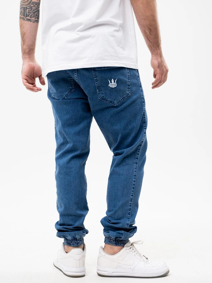 Spodnie Jeans Jogger męskie Jigga Wear Crown Pool Blue jasne niebieskie