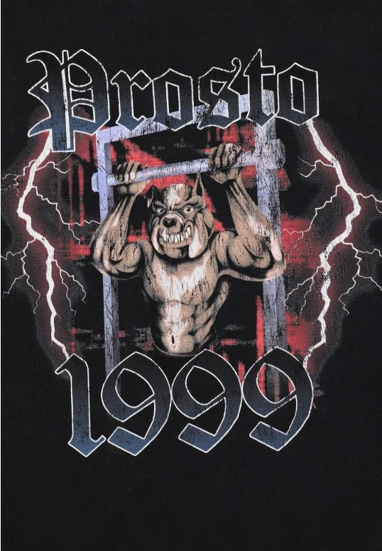 Koszulka męska t-shirt oversize Prosto Urbgym sprany czarny