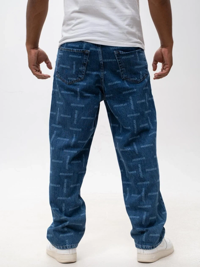 Spodnie męskie Jeans Baggy Jigga Wear Mini Laser niebieskie