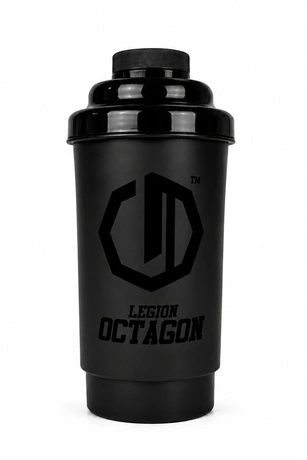 Shaker sportowy Legion Octagon Basic 600 ml czarno/czarny