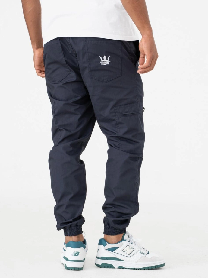 Spodnie męskie Materiałowe Jogger Bojówki Jigga Wear Crown Ripstop Cargo granatowe