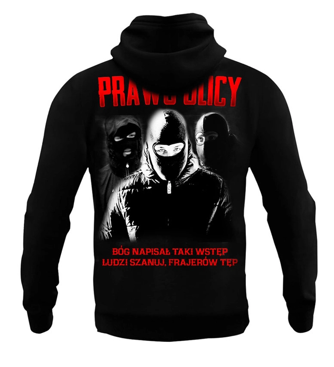 Bluza męska z kapturem Public Enemy Prawo Ulicy hoodie czarna