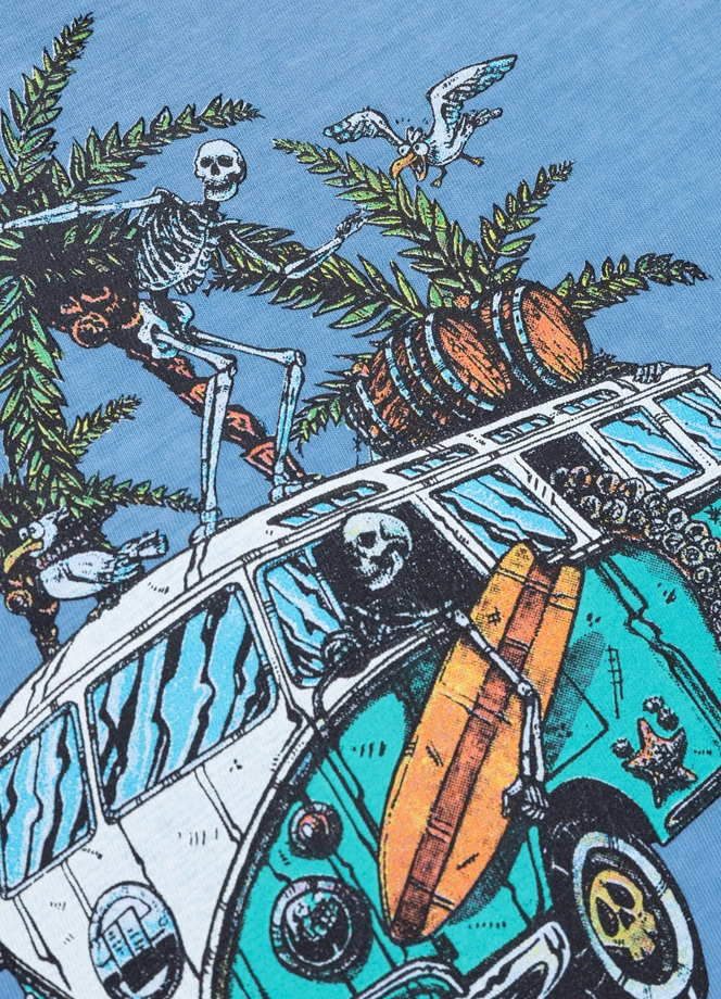 Koszulka damska T-shirt Pit Bull BeachBreak sprany niebieski