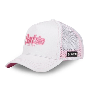 Czapka z daszkiem z siatką Capslab Barbie unisex biało/różowa