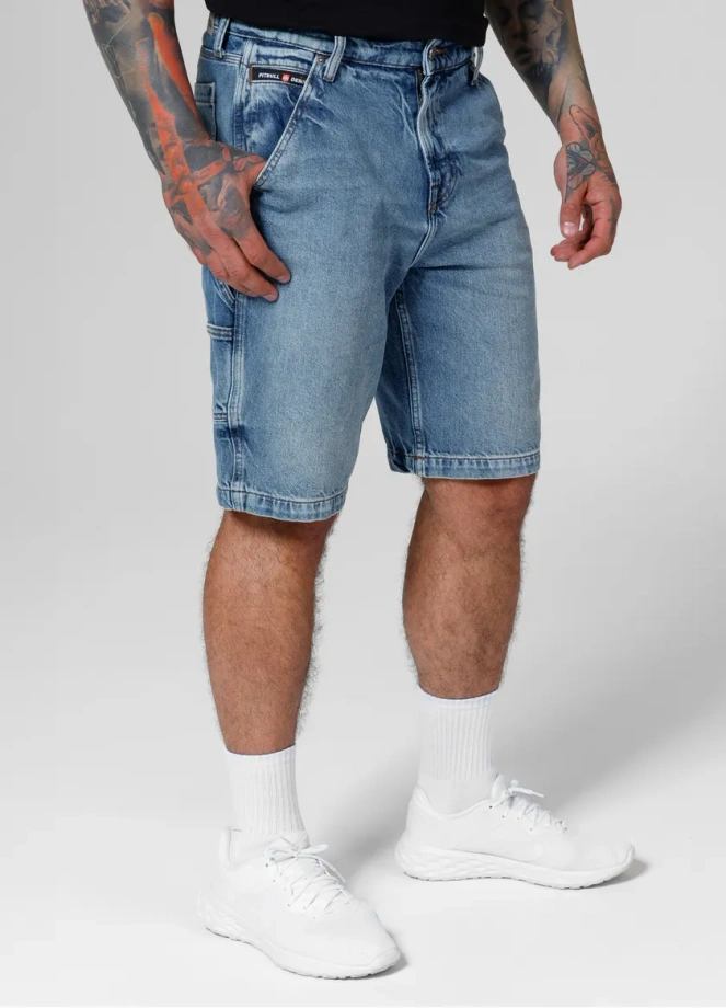 Spodenki szorty jeans męskie Pitbull Carpenter niebieskie