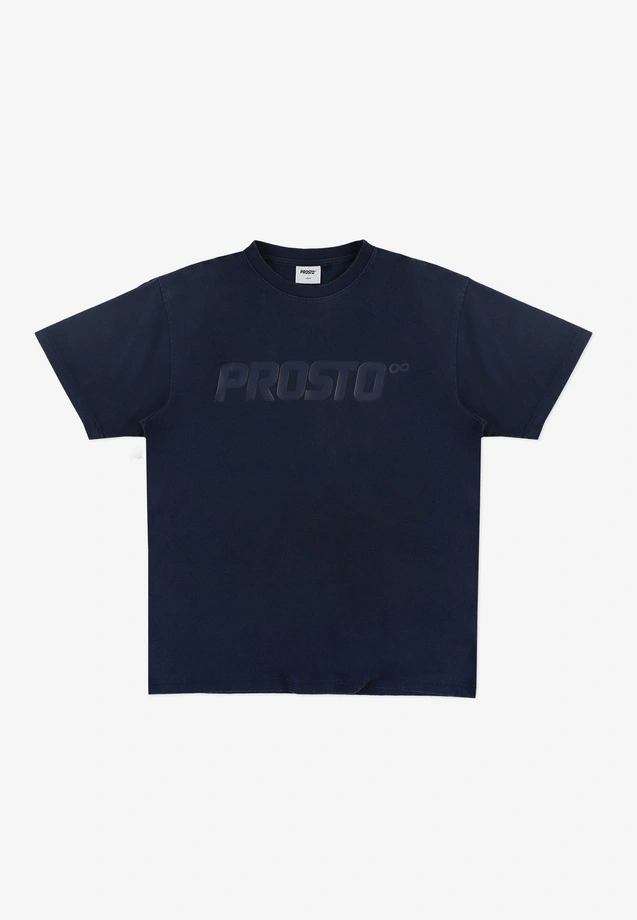 Koszulka męska t-shirt oversize Prosto Big Log Washed granatowa