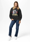 Bluza damska z kapturem Pitbull Washed Lovia Thick&Thin ciemno grafitowa