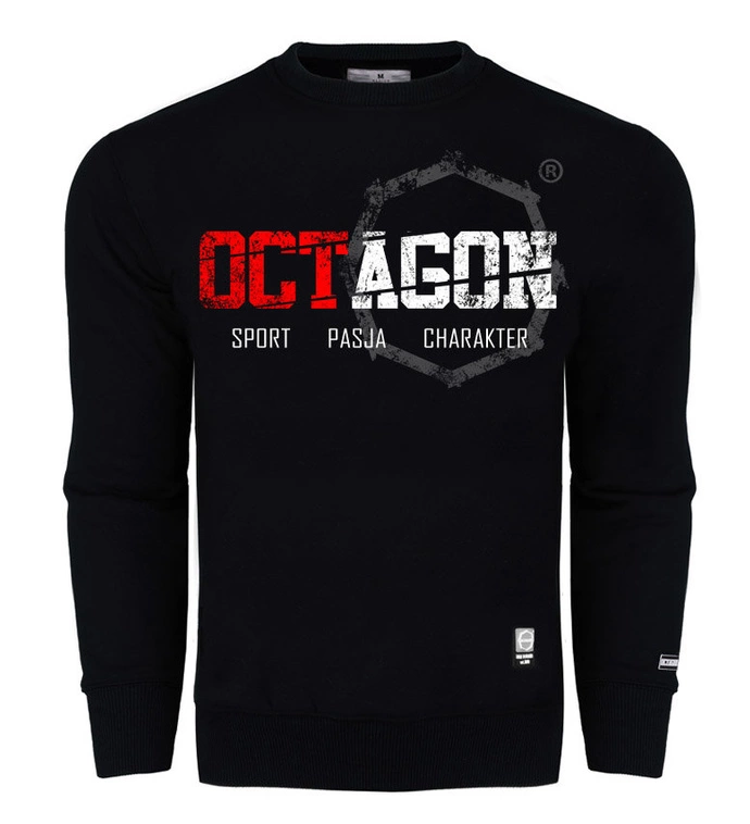 Bluza męska Octagon Sport Pasja Charakter crewneck czarna