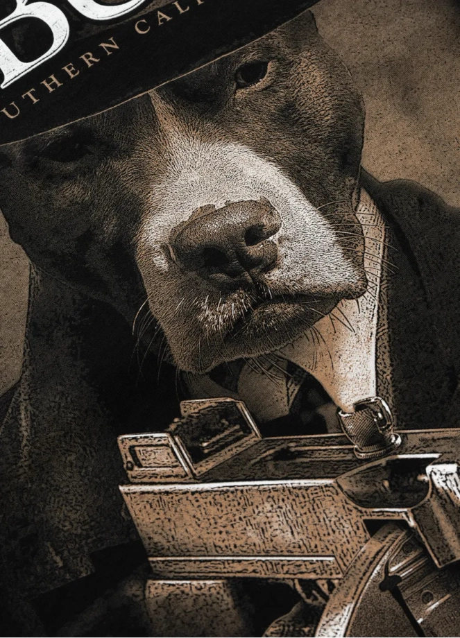 Koszulka męska T-Shirt Pit Bull Pitbull Tommy Gun czarna