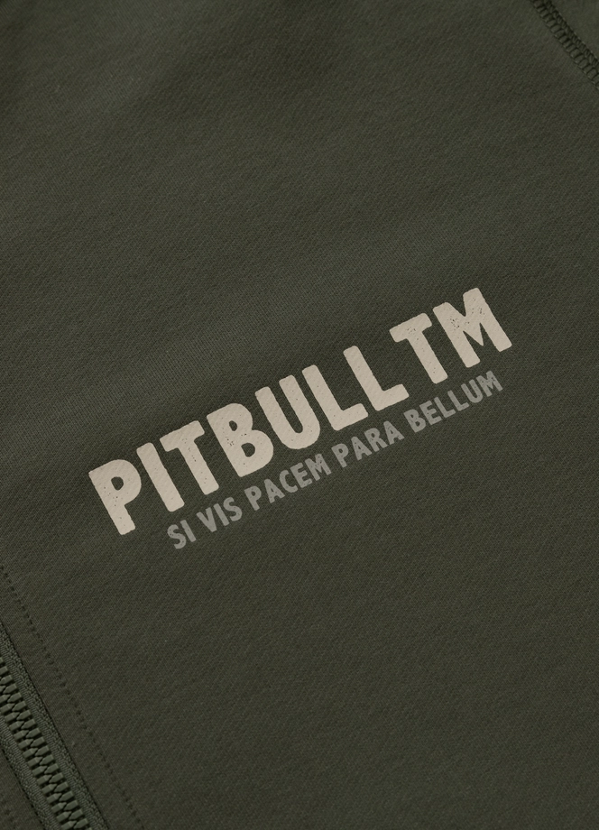 Bluza męska z kapturem Pitbull Pit Bull Para Bellum ZIP zielona