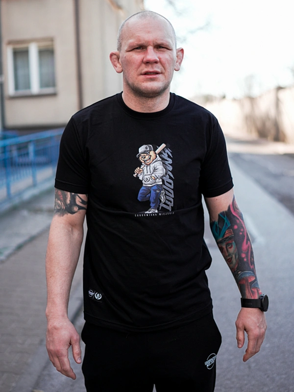 Koszulka męska t-shirt Środowisko Miejskie Baseball Bear czarna