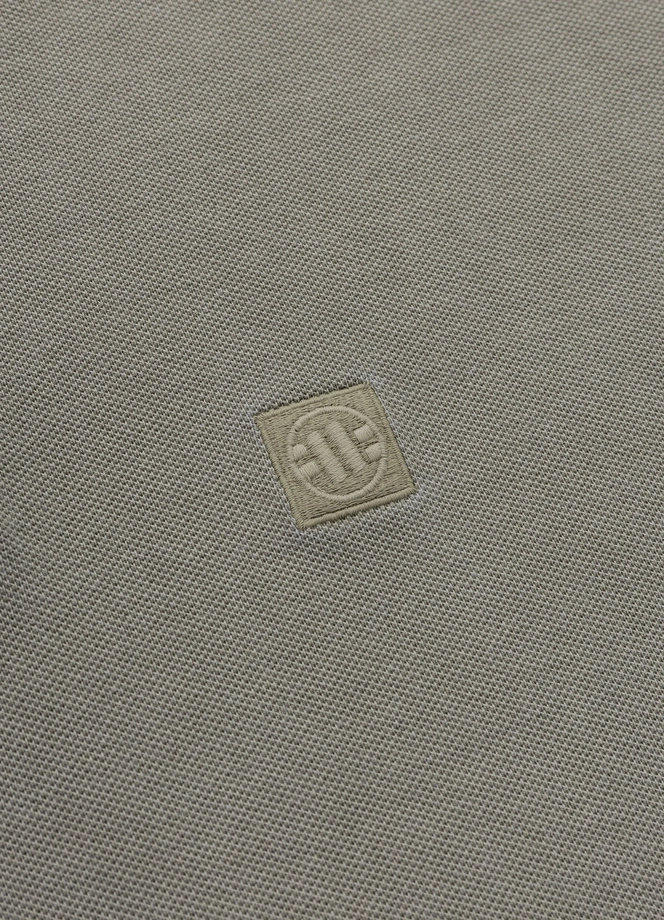Koszulka męska Polo Pitbull Pique Small Logo Washed szara oliwkowa