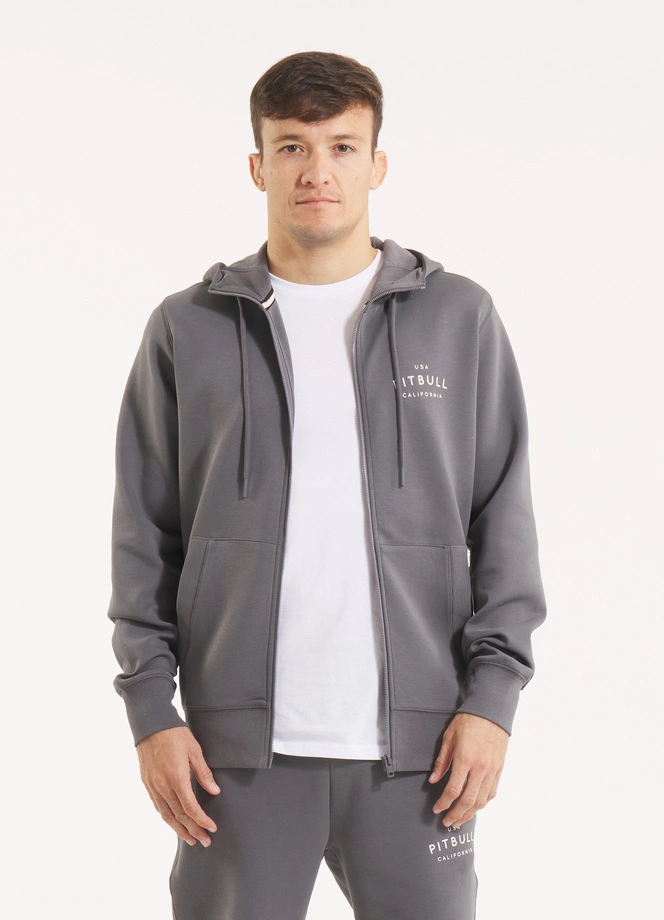 Bluza męska Pitbull Pit Bull Sampson ZIP grafitowa szara