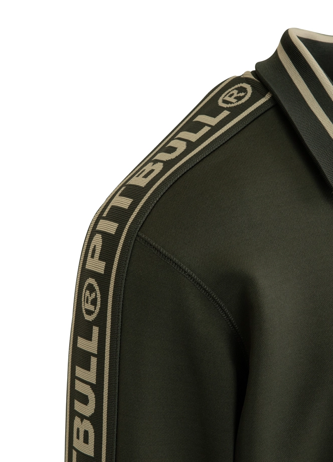 Bluza męska rozpinana Pitbull Pit Bull Tape Logo 25 Trackjacket zielona