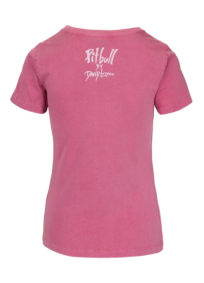 Koszulka damska T-shirt Pit Bull DoubleTrouble sprany różowy