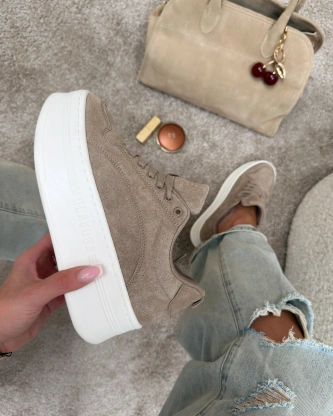 Buty sneakersy damskie Olavoga Kasato beżowe