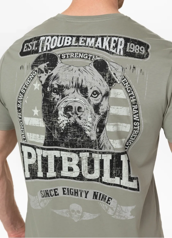 Koszulka męska T-Shirt Pit Bull Pitbull Troublemaker dusty salvia