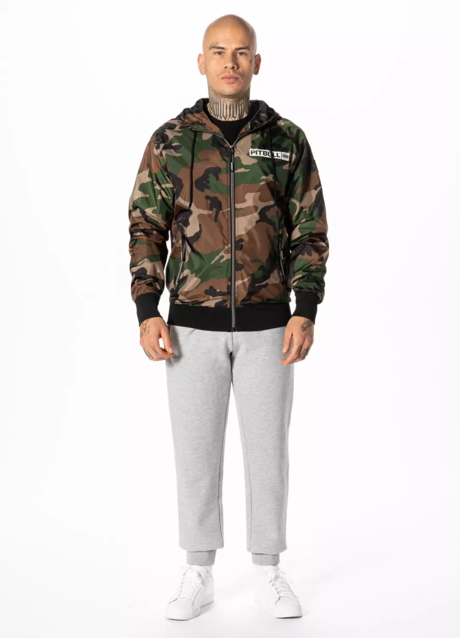 Kurtka męska wiosenna przejściowa Pit Bull Athletic Hilltop Nylon Jacket wiatrówka zielone camo