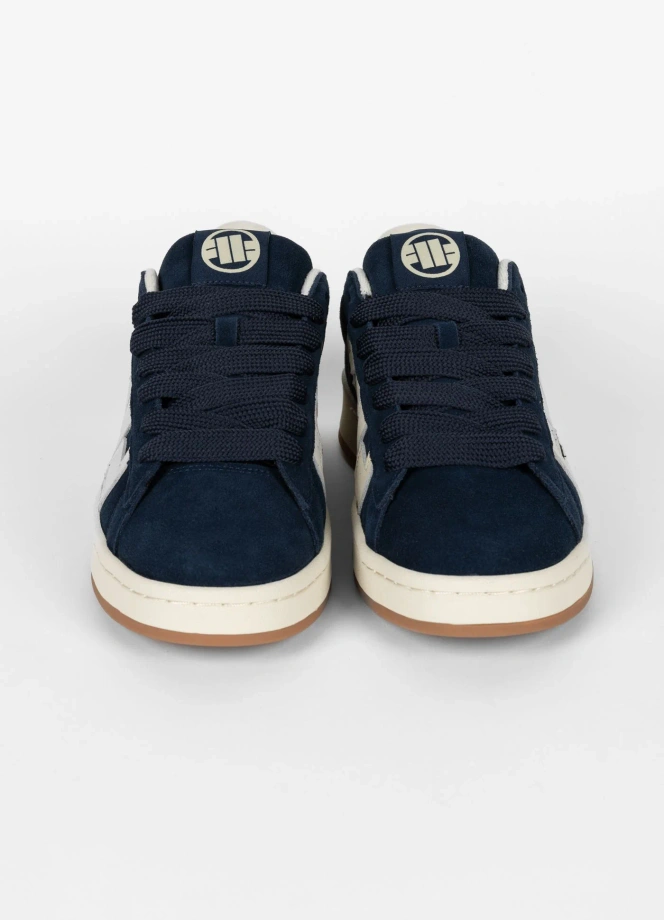 Buty sportowe sneakersy męskie Pit Bull Walker Logo ciemno niebieskie
