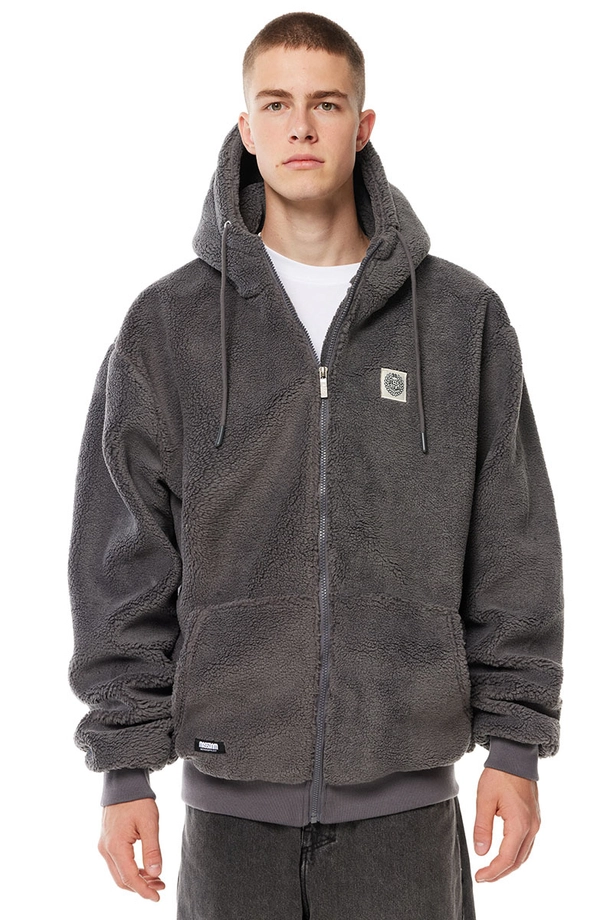 Kurtka przejściowa rozpinana Teddy Mass Denim Patch szara