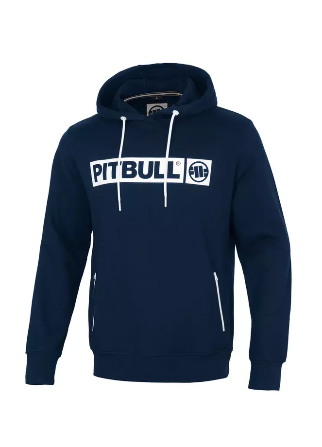 Bluza meska z kapturem Pitbull Pit Bull Hilltop Terry hooded granatowa