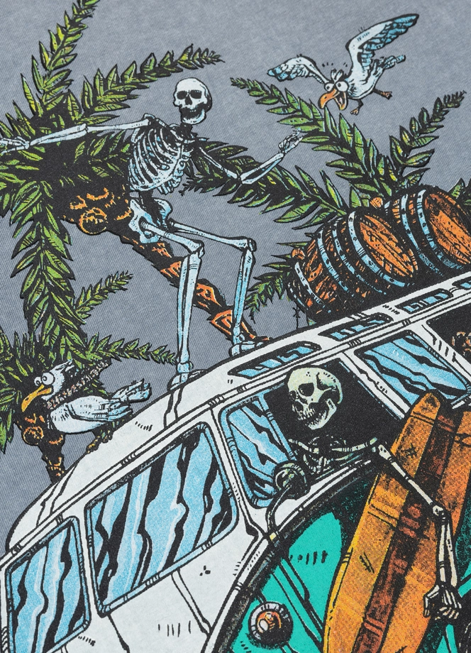 Koszulka męska T-Shirt Pit Bull Pitbull Open Beach sprany niebieski