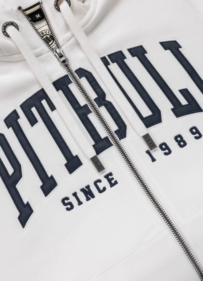 Bluza męska rozpinana z kapturem Pit Bull Norton off white biała