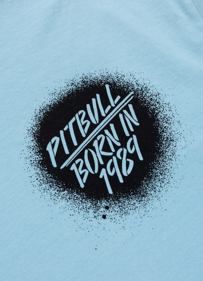 Koszulka męska T-Shirt oversize Pitbull Graffiti Loose Fit jasno niebieska